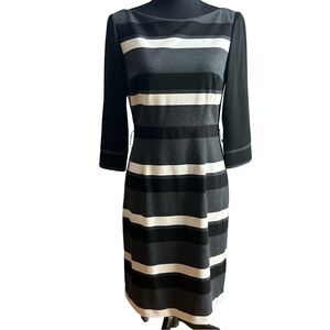 WHBM Black & Gray Color Block, Elbow Sleeve Dress. Size 8 (medium)